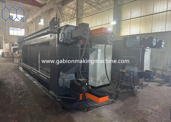 "Gabion Assembly Line: Wire Spooling, Weaving, and Edge Binding – 8000㎡ Daily Output